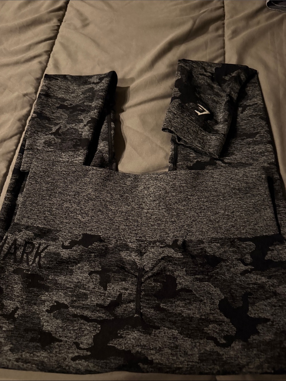 Gymshark Grey and Black Camo Seamless Leggings